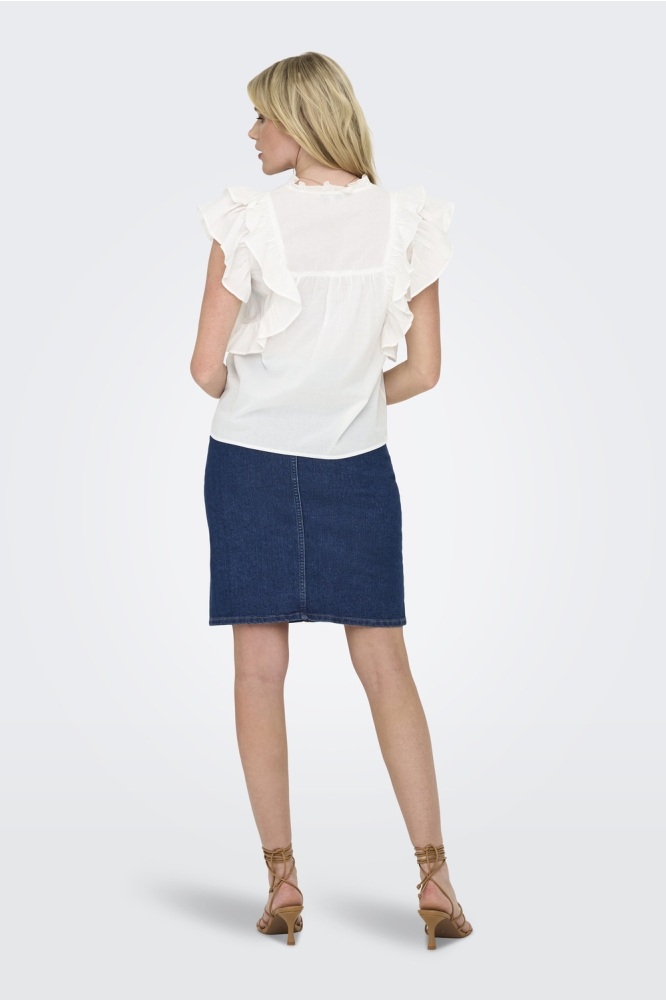 ONLSUNNY LIFE CAPSL FRILL TOP WVN N 15347882 CLOUD DANCER